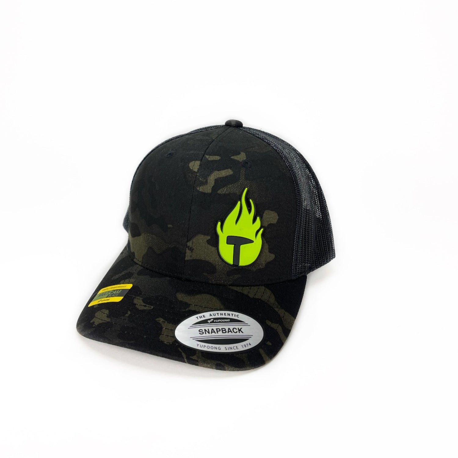 Eros Hat 2 - Black Camo/Neon Green